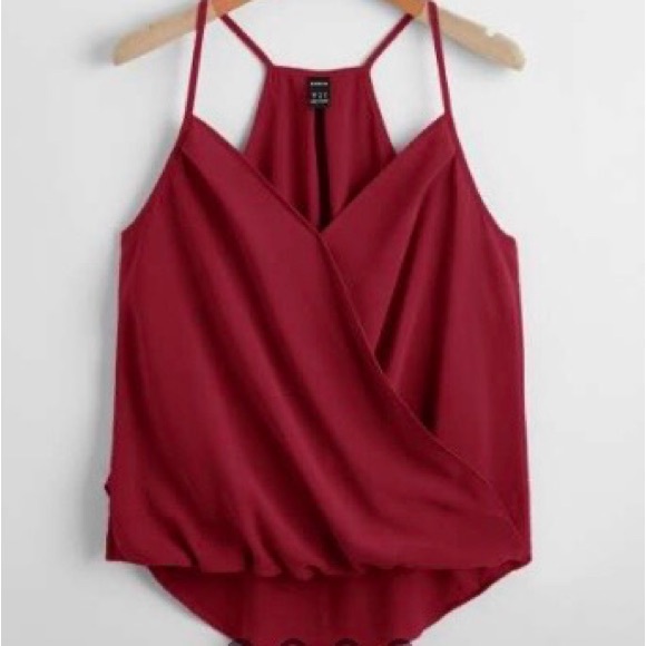 SHEIN Tops - SHEIN Red Wrap Tank Top